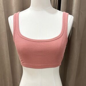 Zara Ribbed Pink Bra Top